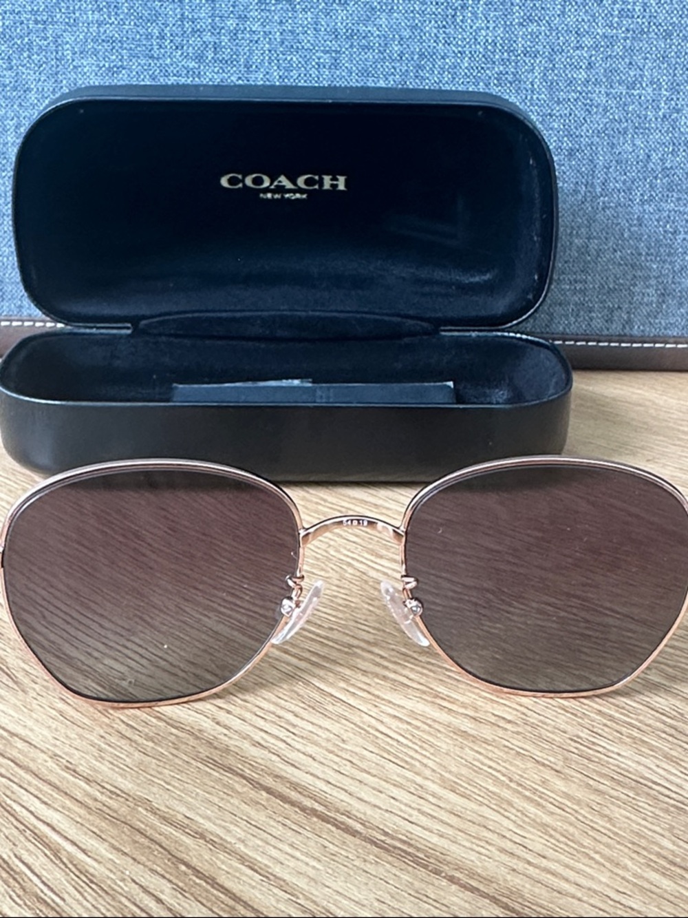 Coach Rose Gold Frame Sunglasses with Brown Lenses & case - Picture 4 of 16